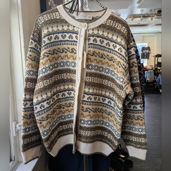 St. Michael Sweaters - Vintage 90s St. Michael Women's Fair Isle Cardigan UK size 14